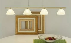 B-Leuchten LED-Pendelleuchte, 4-flammig, messing matt