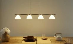 B-Leuchten LED-Pendelleuchte, 4-flammig, Nickel matt