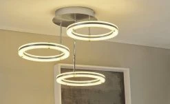 B-Leuchten LED-Deckenleuchte, 3-flammig, Alu-matt